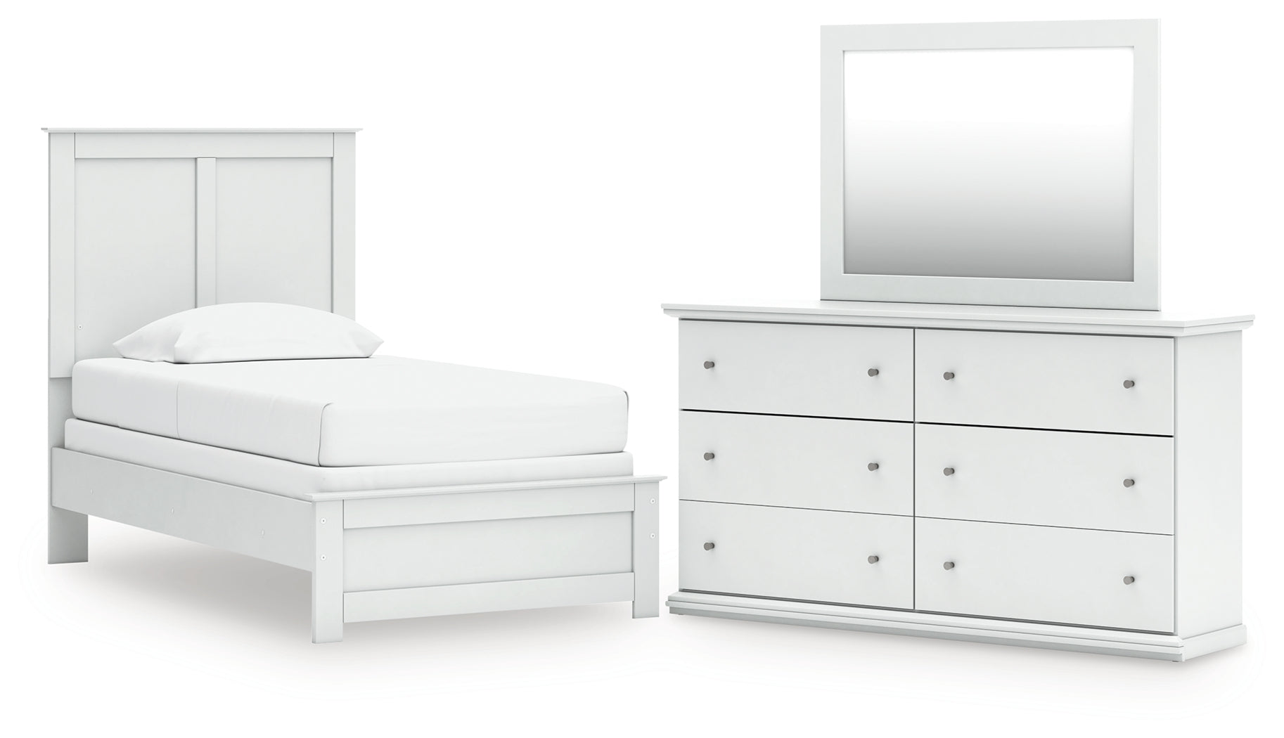 Homestyle Furniture - Ashley Furniture - Bostwick Shoals Twin Panel Bed, Dresser and Mirror - Twin Panel Bed, Dresser and Mirror - B139B70