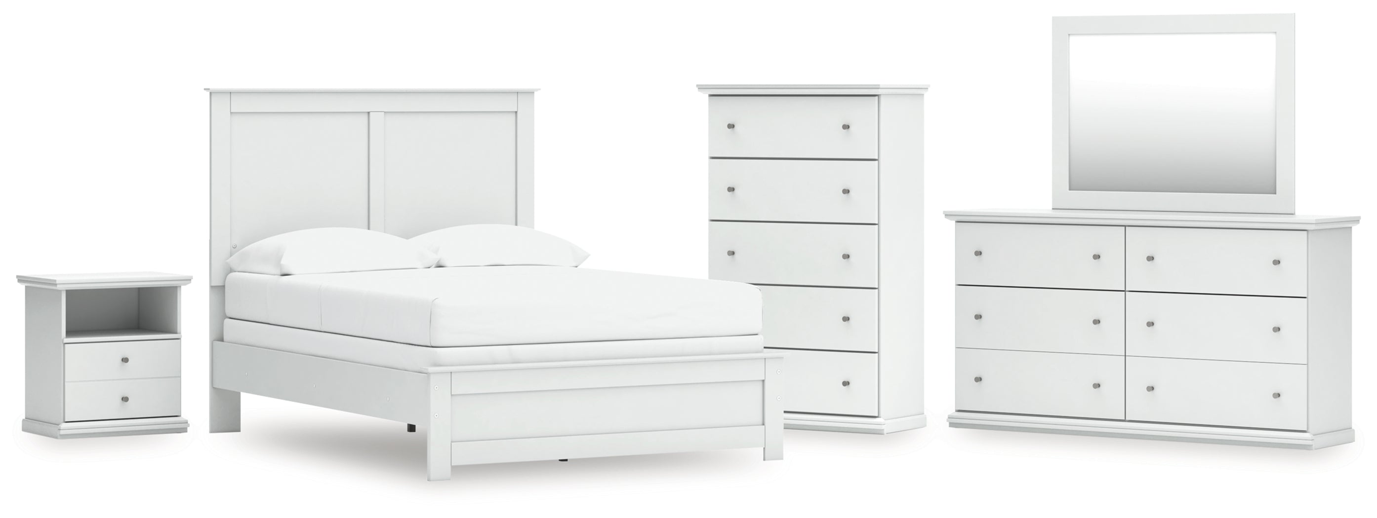 Homestyle Furniture - Ashley Furniture - Bostwick Shoals Full Panel Bed, Dresser, Mirror, Chest, and Nightstand - Full Panel Bed, Dresser, Mirror, Chest, and Nightstand - B139B61