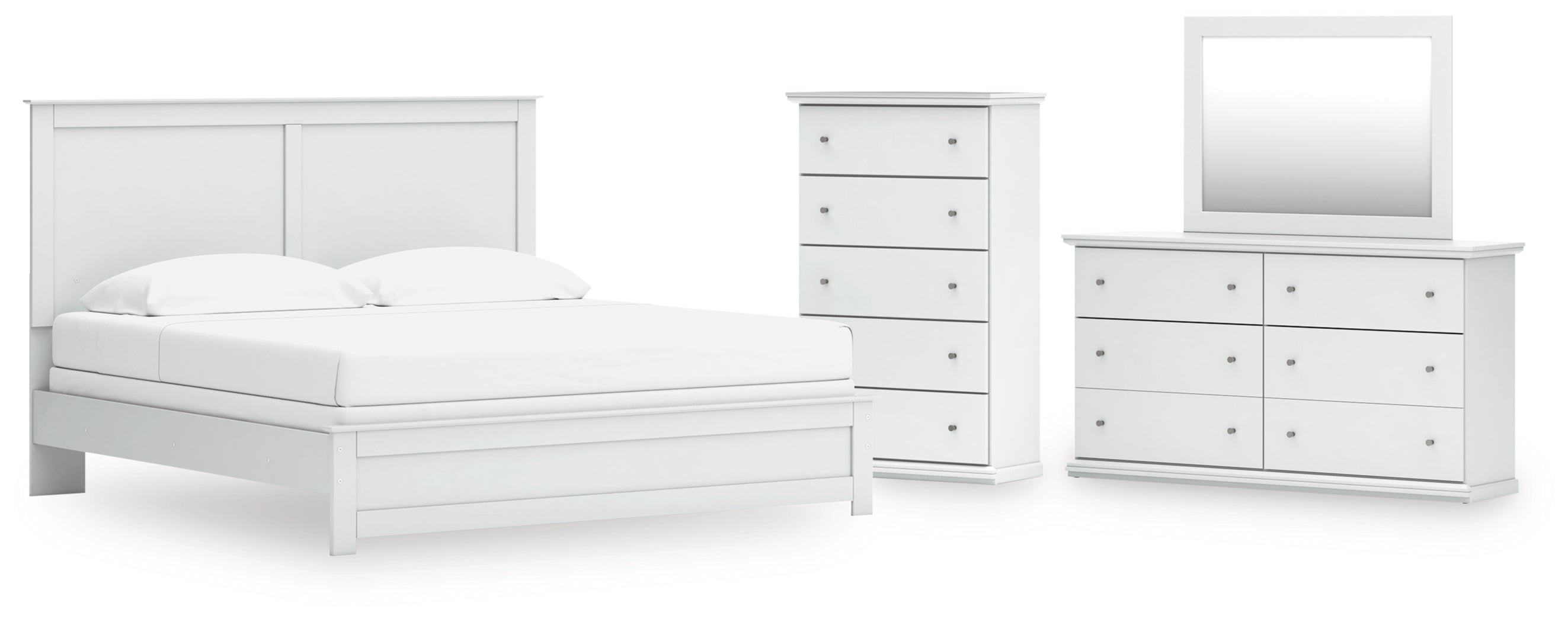 Homestyle Furniture - Ashley Furniture - Bostwick Shoals King Panel Bed, Dresser, Mirror and Chest - King Panel Bed, Dresser, Mirror and Chest - B139B54
