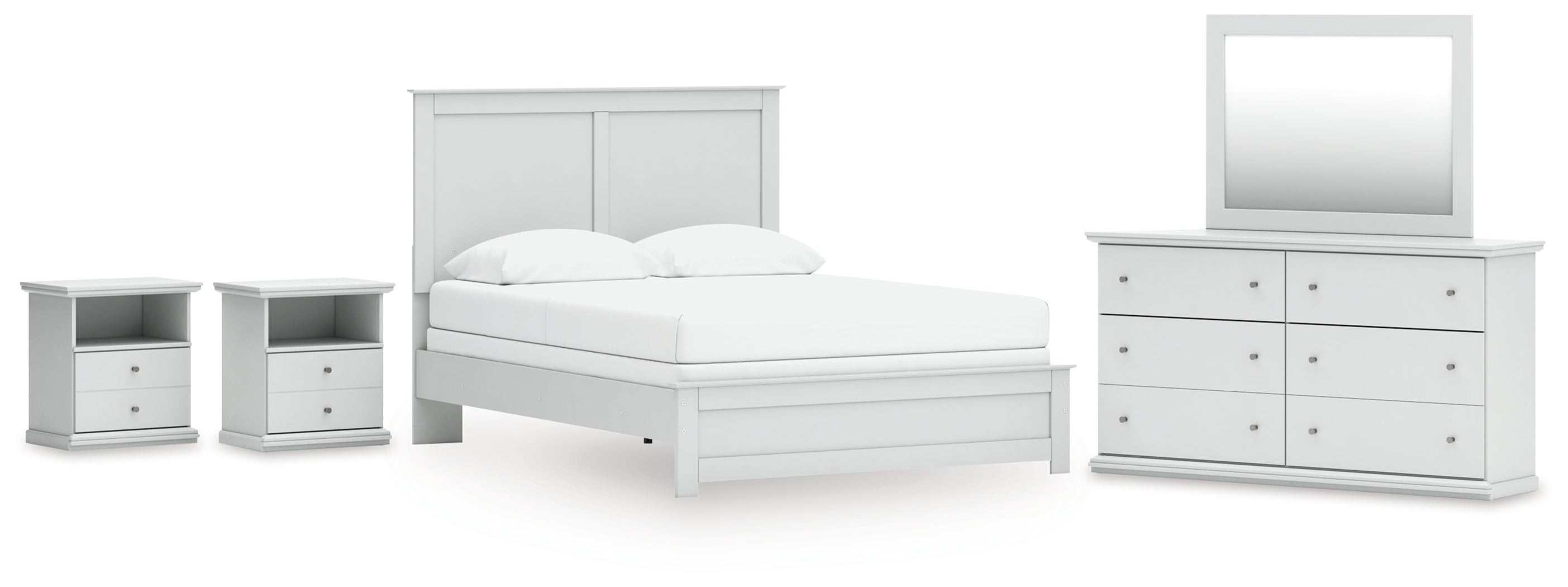 Homestyle Furniture - Ashley Furniture - Bostwick Shoals Queen Panel Bed, Dresser, Mirror and 2 Nightstands - Queen Panel Bed, Dresser, Mirror and 2 Nightstands - B139B50