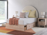 Homestyle Furniture - Ashley Furniture - Arloster Full Upholstered Panel Bed with Storage - Full Upholstered Panel Bed with Storage - PCB1566B7