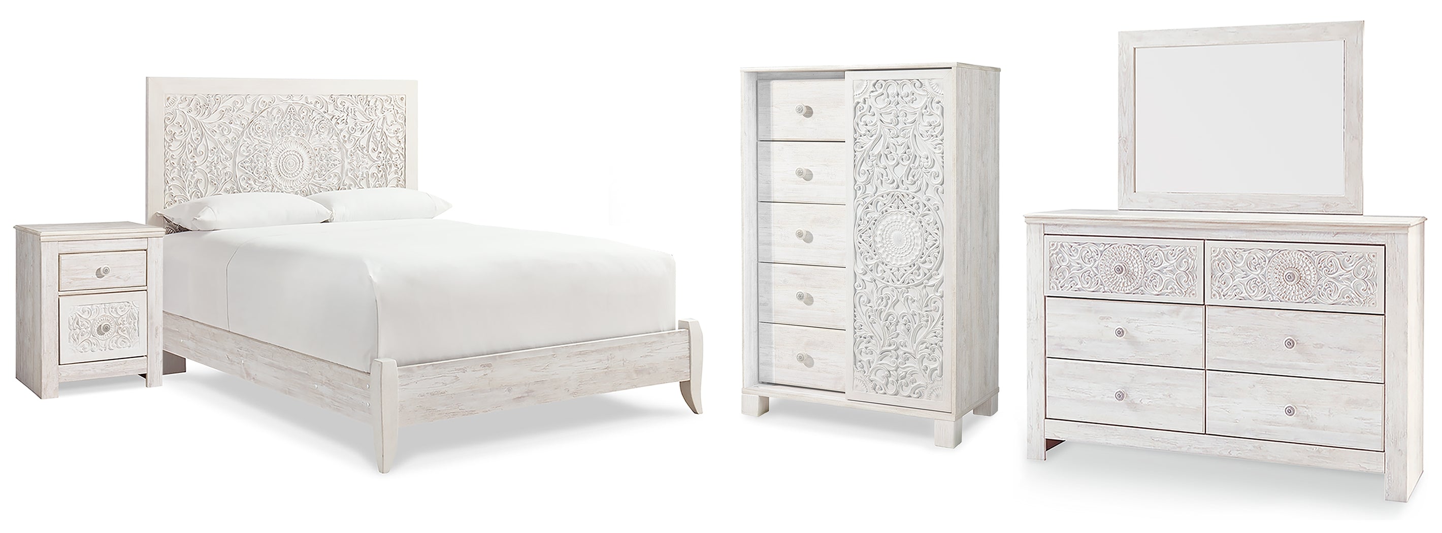 Homestyle Furniture - Ashley Furniture - Paxberry Queen Panel Bed, Dresser, Mirror, Chest and Nightstand - Queen Panel Bed, Dresser, Mirror, Chest and Nightstand - B181B35