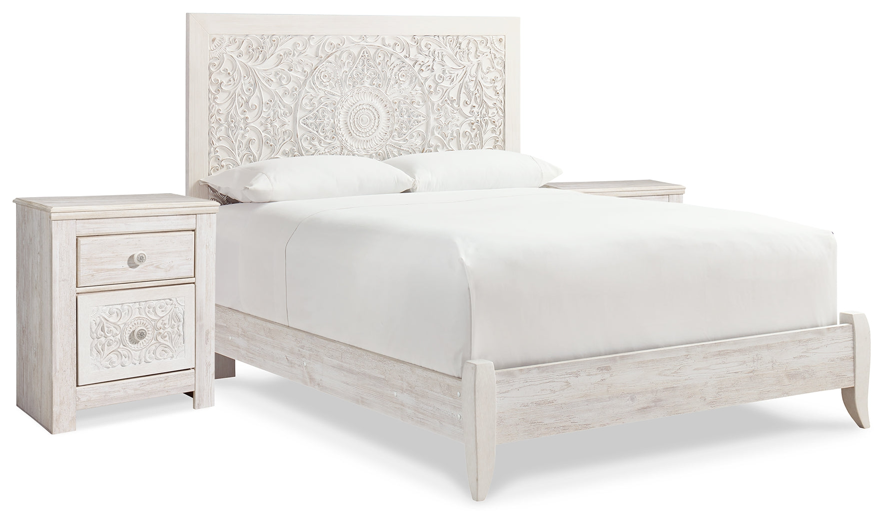 Homestyle Furniture - Ashley Furniture - Paxberry Queen Panel Bed and 2 Nightstands - Queen Panel Bed and 2 Nightstands - B181B30