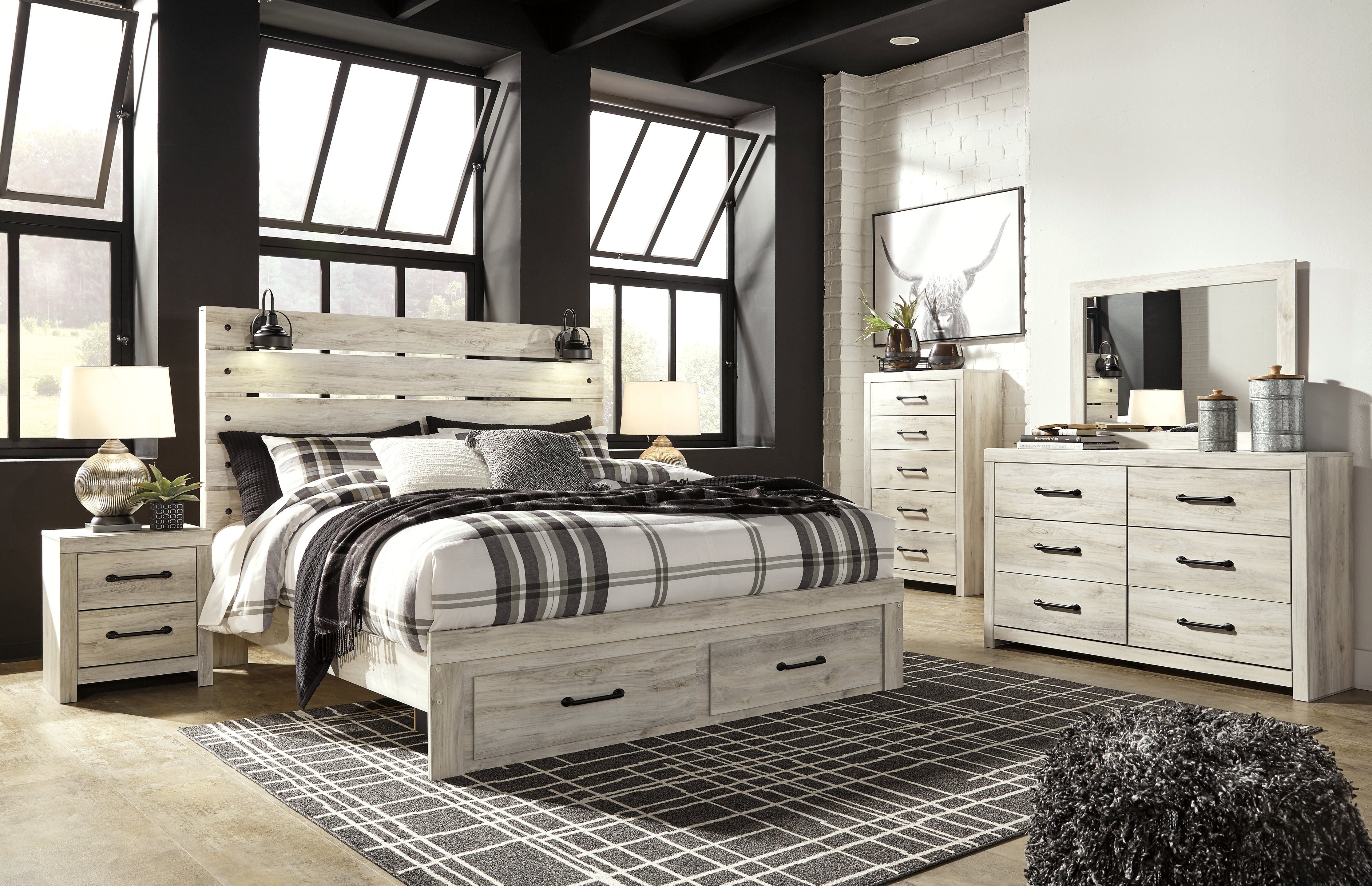 Homestyle Furniture - Ashley Furniture - Cambeck King Panel Storage Bed, Dresser, Mirror, Chest and 2 Nightstands - King Panel Storage Bed, Dresser, Mirror, Chest and 2 Nightstands - B192B86