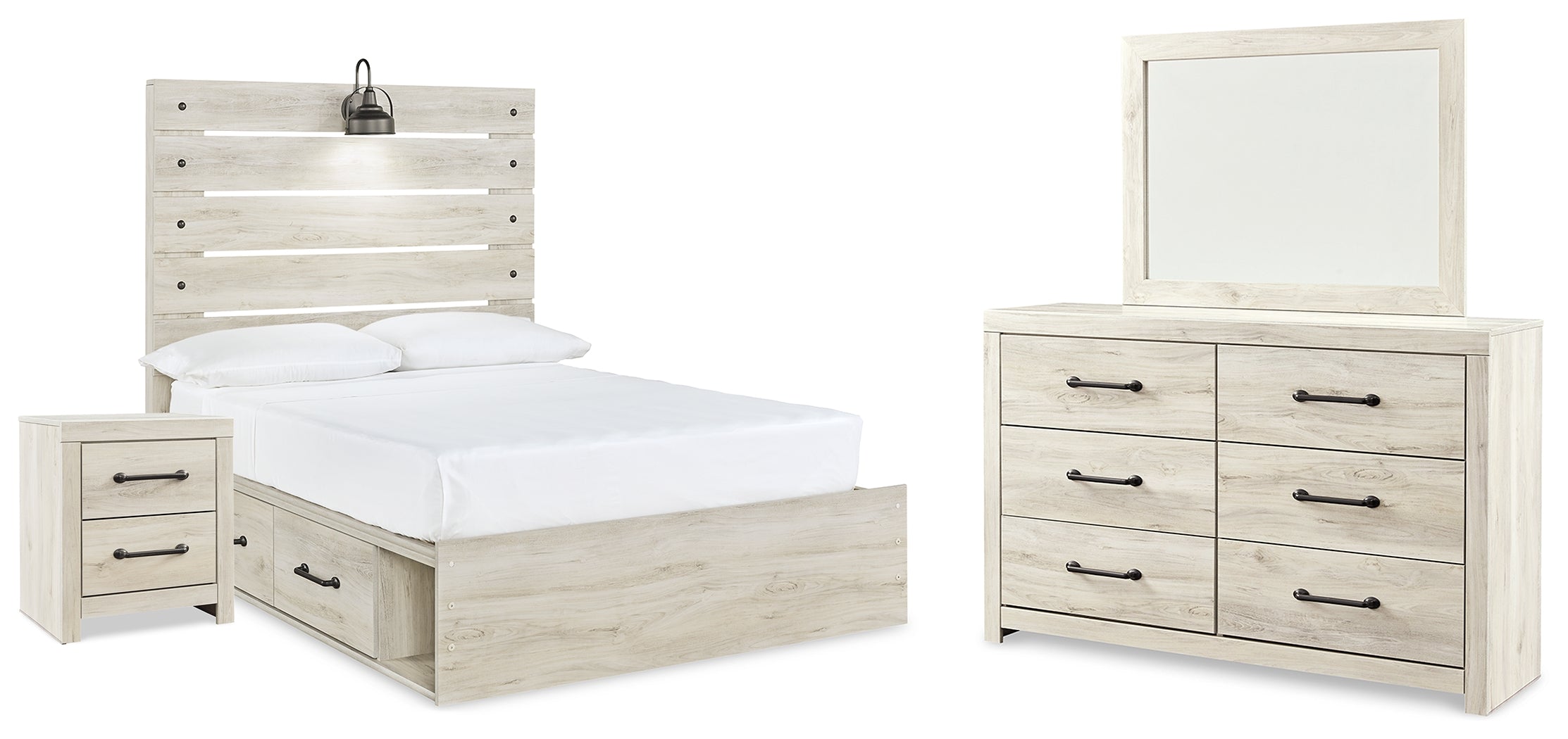 Homestyle Furniture - Ashley Furniture - Cambeck Full Panel Bed with Storage, Dresser, Mirror and Nightstand - Full Panel Bed with Storage, Dresser, Mirror and Nightstand - B192B116