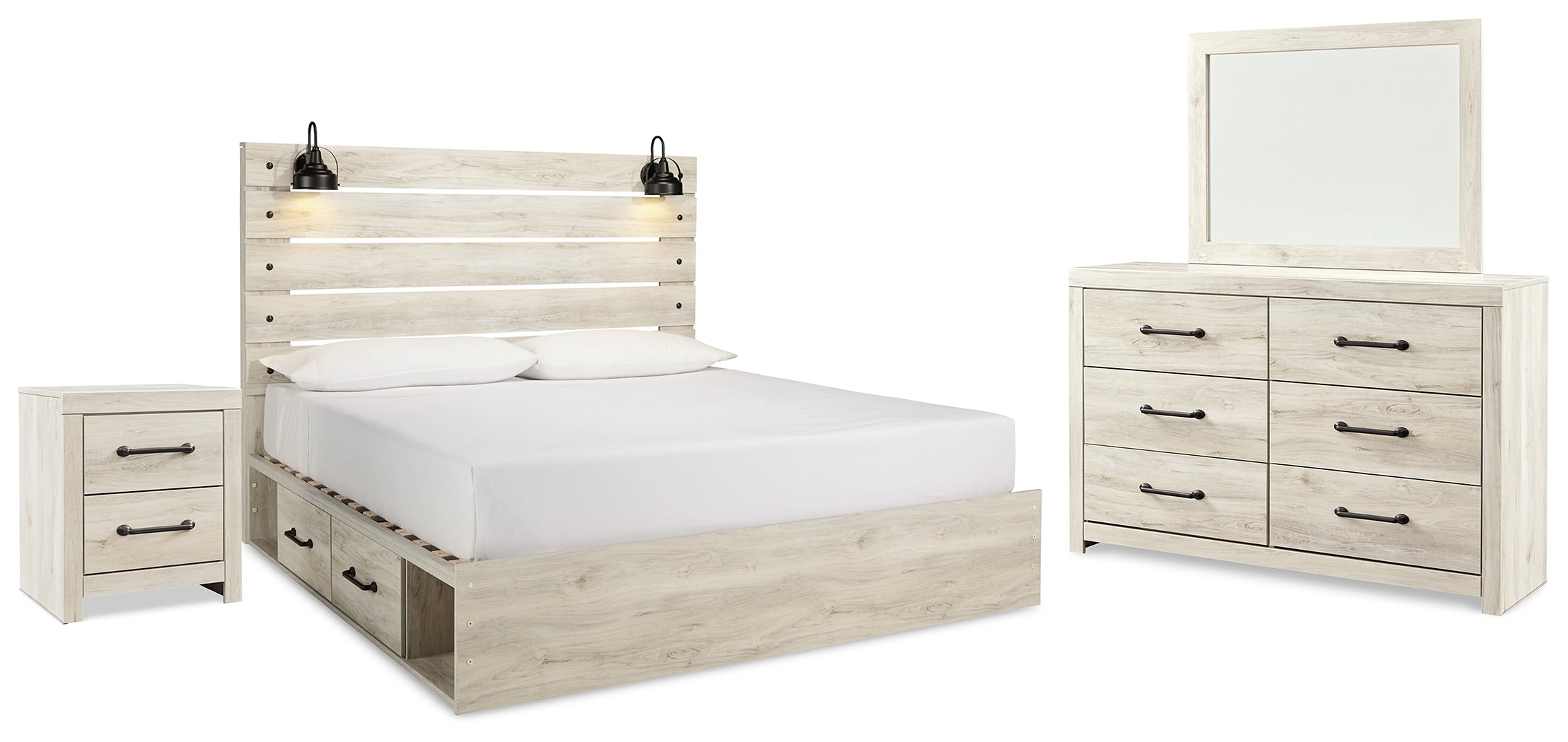 Homestyle Furniture - Ashley Furniture - Cambeck King Panel Bed with Storage, Dresser, Mirror and Nightstand - King Panel Bed with Storage, Dresser, Mirror and Nightstand - B192B52