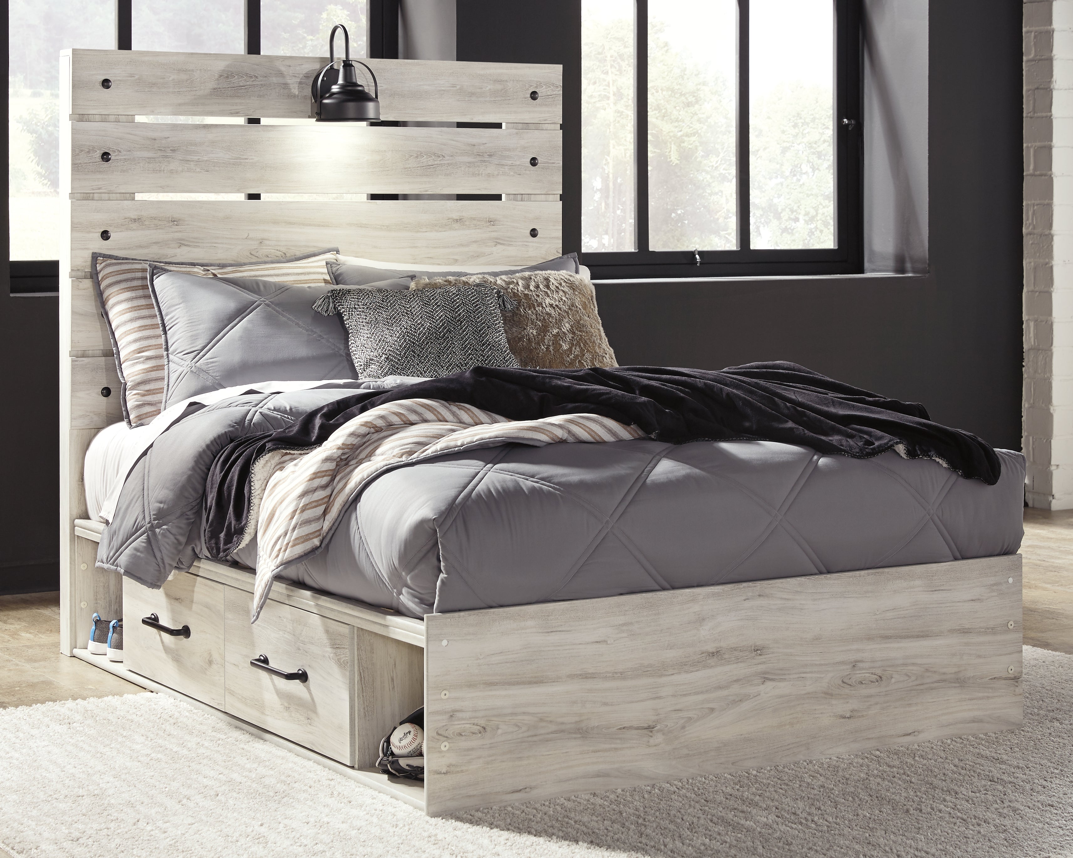 Homestyle Furniture - Ashley Furniture - Cambeck Full Panel Bed with 2 Storage Drawers - Full Panel Bed with 2 Storage Drawers - B192B16