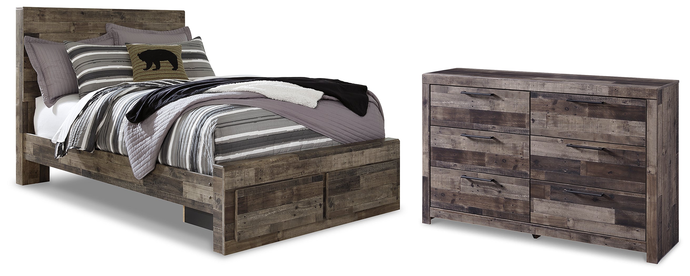 Homestyle Furniture - Ashley Furniture - Derekson Full Panel Storage Bed and Dresser - Full Panel Storage Bed and Dresser - B200B78