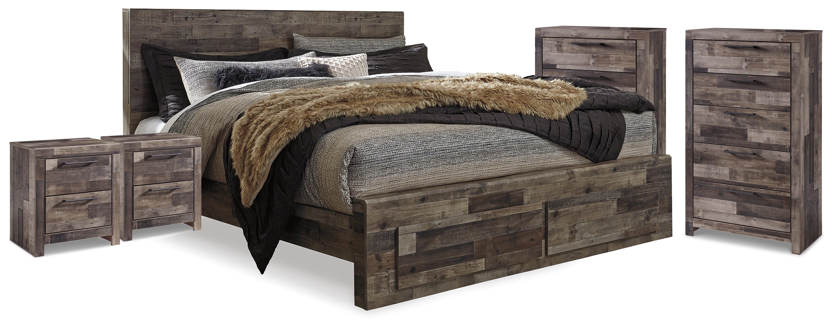 Homestyle Furniture - Ashley Furniture - Derekson Queen Panel Storage Bed, 2 Chests and 2 Nightstands - Queen Panel Storage Bed, 2 Chests and 2 Nightstands - B200B73