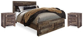 Homestyle Furniture - Ashley Furniture - Derekson Queen Panel Storage Bed and 2 Nightstands - Queen Panel Storage Bed and 2 Nightstands - B200B48