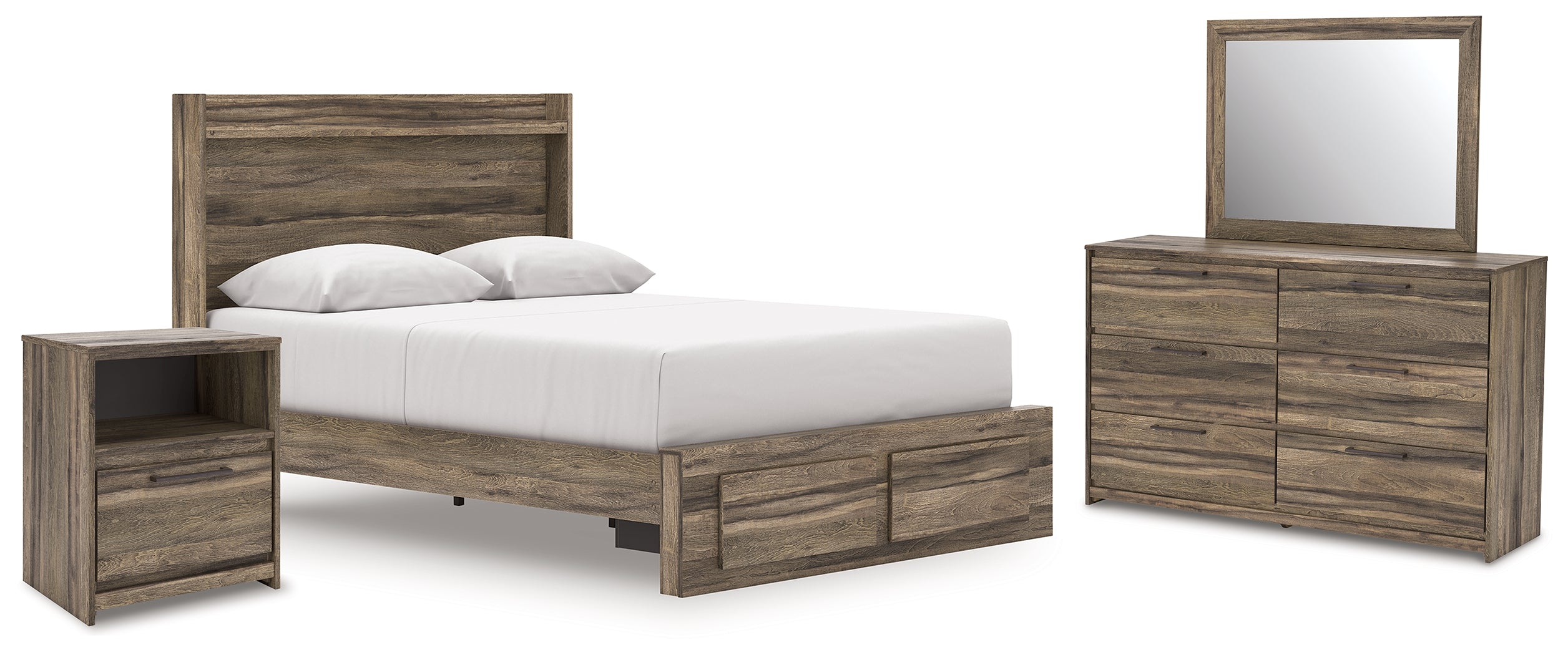 Homestyle Furniture - Ashley Furniture - Elbrim Queen Panel Storage Bed, Dresser, Mirror and Nightstand - Queen Panel Storage Bed, Dresser, Mirror and Nightstand - PCB2005B13