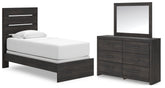 Homestyle Furniture - Ashley Furniture - Hollivern Twin Panel Bed, Dresser and Mirror - Twin Panel Bed, Dresser and Mirror - PCB2108B13