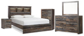 Homestyle Furniture - Ashley Furniture - Drystan Queen Bookcase Panel Bed, Dresser, Mirror Chest and Nightstand - Queen Bookcase Panel Bed, Dresser, Mirror Chest and Nightstand - B211B111