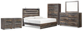 Homestyle Furniture - Ashley Furniture - Drystan King Panel Bed, Dresser, Mirror and 2 Nightstands - King Panel Bed, Dresser, Mirror and 2 Nightstands - B211B101