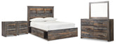 Homestyle Furniture - Ashley Furniture - Drystan Full Bookcase Storage Bed, Dresser, Mirror and 2 Nightstands - Full Bookcase Storage Bed, Dresser, Mirror and 2 Nightstands - B211B98