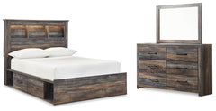 Homestyle Furniture - Ashley Furniture - Drystan Full Panel Bookcase Bed, with Storage, Dresser and Mirror - Full Panel Bookcase Bed, with Storage, Dresser and Mirror - B211B73