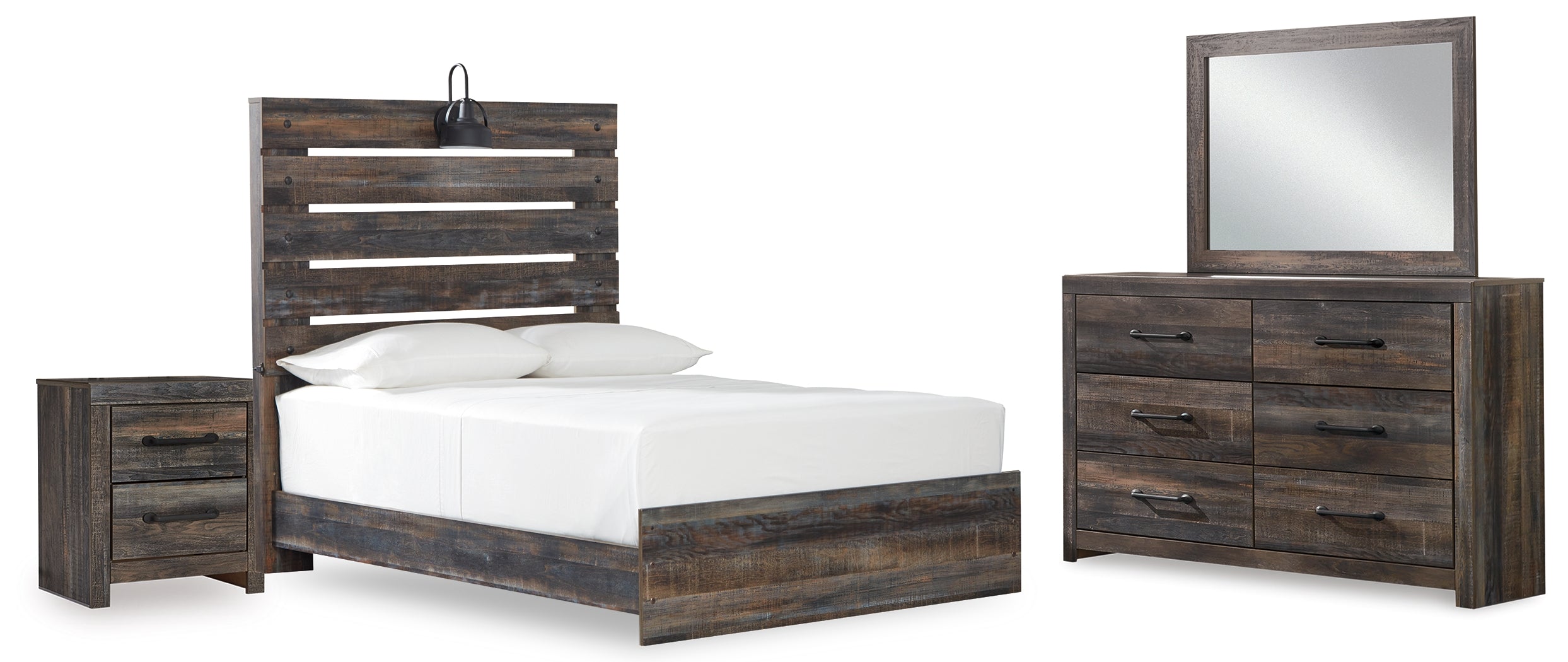 Homestyle Furniture - Ashley Furniture - Drystan Full Panel Bed, Dresser, Mirror, and Nightstand - Full Panel Bed, Dresser, Mirror, and Nightstand - B211B60