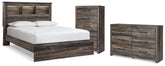 Homestyle Furniture - Ashley Furniture - Drystan Queen Bookcase Bed, Dresser and Chest - Queen Bookcase Bed, Dresser and Chest - B211B105