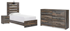 Homestyle Furniture - Ashley Furniture - Drystan Twin Panel Bed with Storage, Dresser and Nightstand - Twin Panel Bed with Storage, Dresser and Nightstand - B211B108