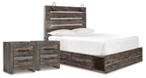 Homestyle Furniture - Ashley Furniture - Drystan Queen Panel Storage Bed and 2 Nightstands - Queen Panel Storage Bed and 2 Nightstands - B211B89