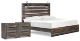 Homestyle Furniture - Ashley Furniture - Drystan King Panel Bed and 2 Nightstands - King Panel Bed and 2 Nightstands - B211B93