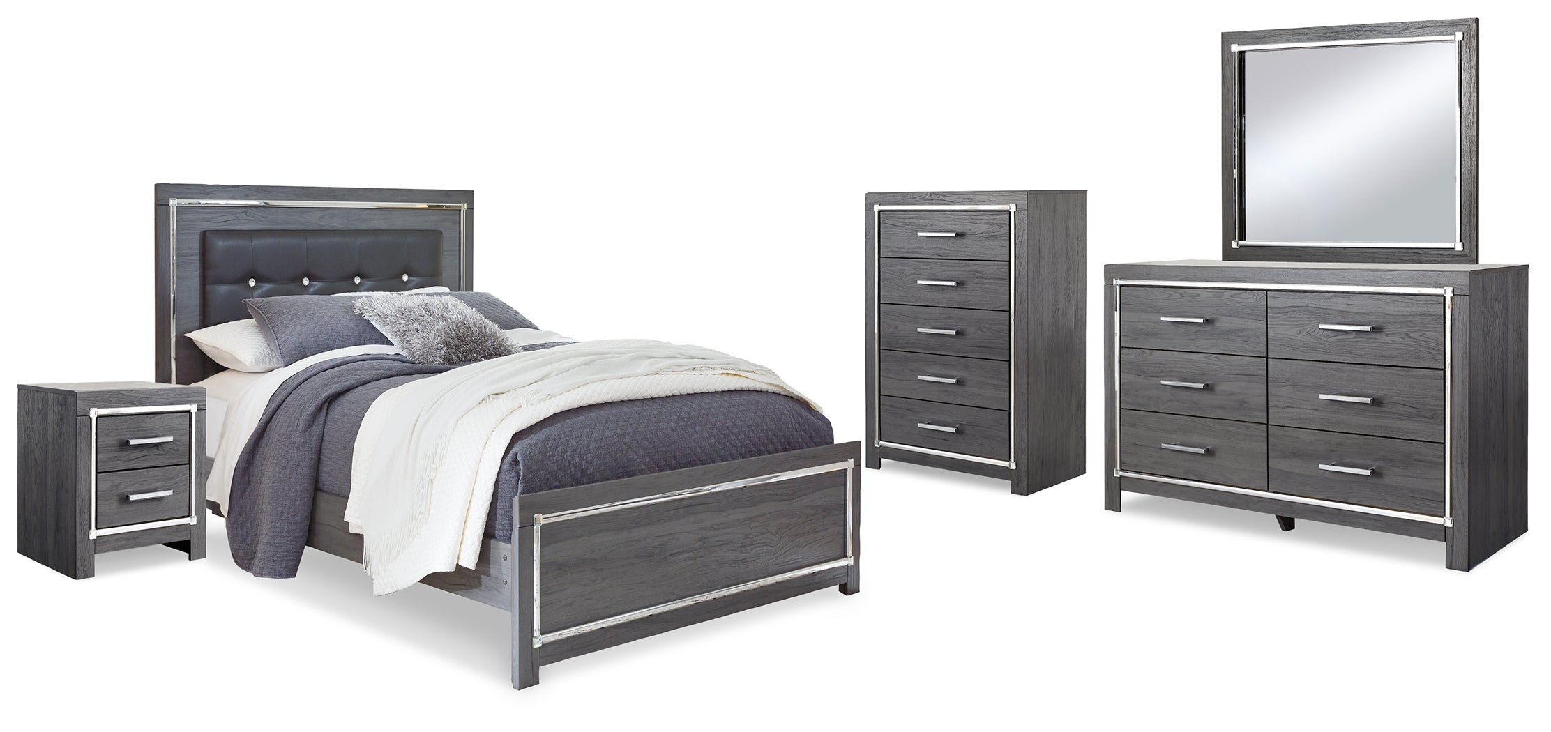 Homestyle Furniture - Ashley Furniture - Lodanna Queen Panel Bed, Dresser, Mirror, Chest and Nightstand - Queen Panel Bed, Dresser, Mirror, Chest and Nightstand - B214B39