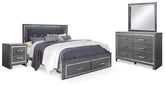 Homestyle Furniture - Ashley Furniture - Lodanna King Storage Bed, Dresser, Mirror and 2 Nightstands - King Storage Bed, Dresser, Mirror and 2 Nightstands - B214B35