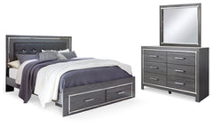 Homestyle Furniture - Ashley Furniture - Lodanna King Upholstered Storage Bed, Dresser and Mirror - King Upholstered Storage Bed, Dresser and Mirror - B214B31