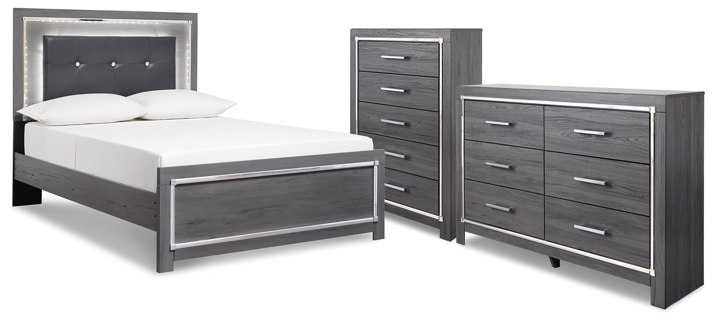 Homestyle Furniture - Ashley Furniture - Lodanna Full Panel Bed, Dresser and Chest - Full Panel Bed, Dresser and Chest - B214B52
