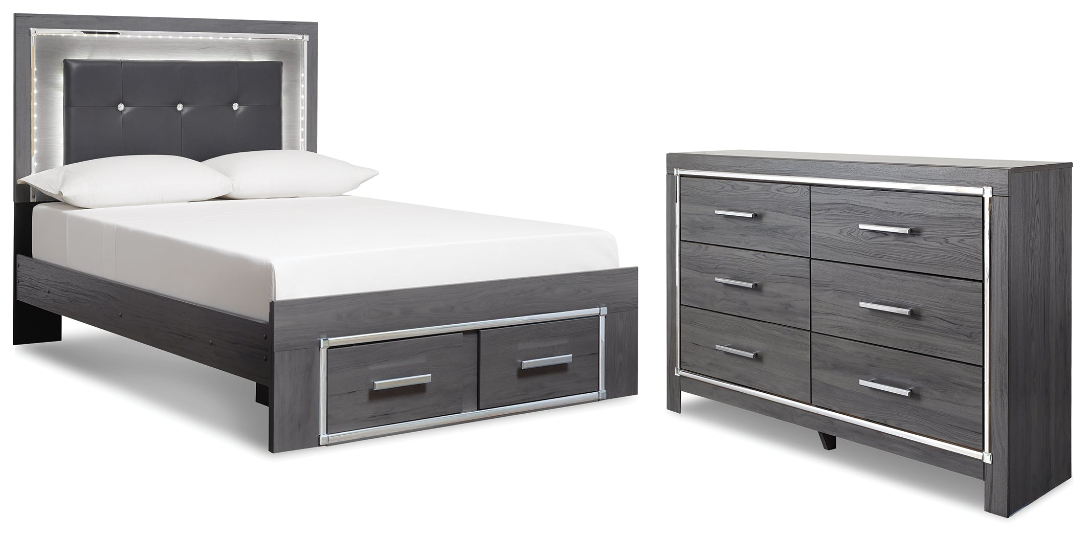 Homestyle Furniture - Ashley Furniture - Lodanna Full Panel Storage Bed and Dresser - Full Panel Storage Bed and Dresser - B214B48
