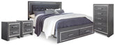 Homestyle Furniture - Ashley Furniture - Lodanna King Storage Bed, Chest and 2 Nightstands - King Storage Bed, Chest and 2 Nightstands - B214B47