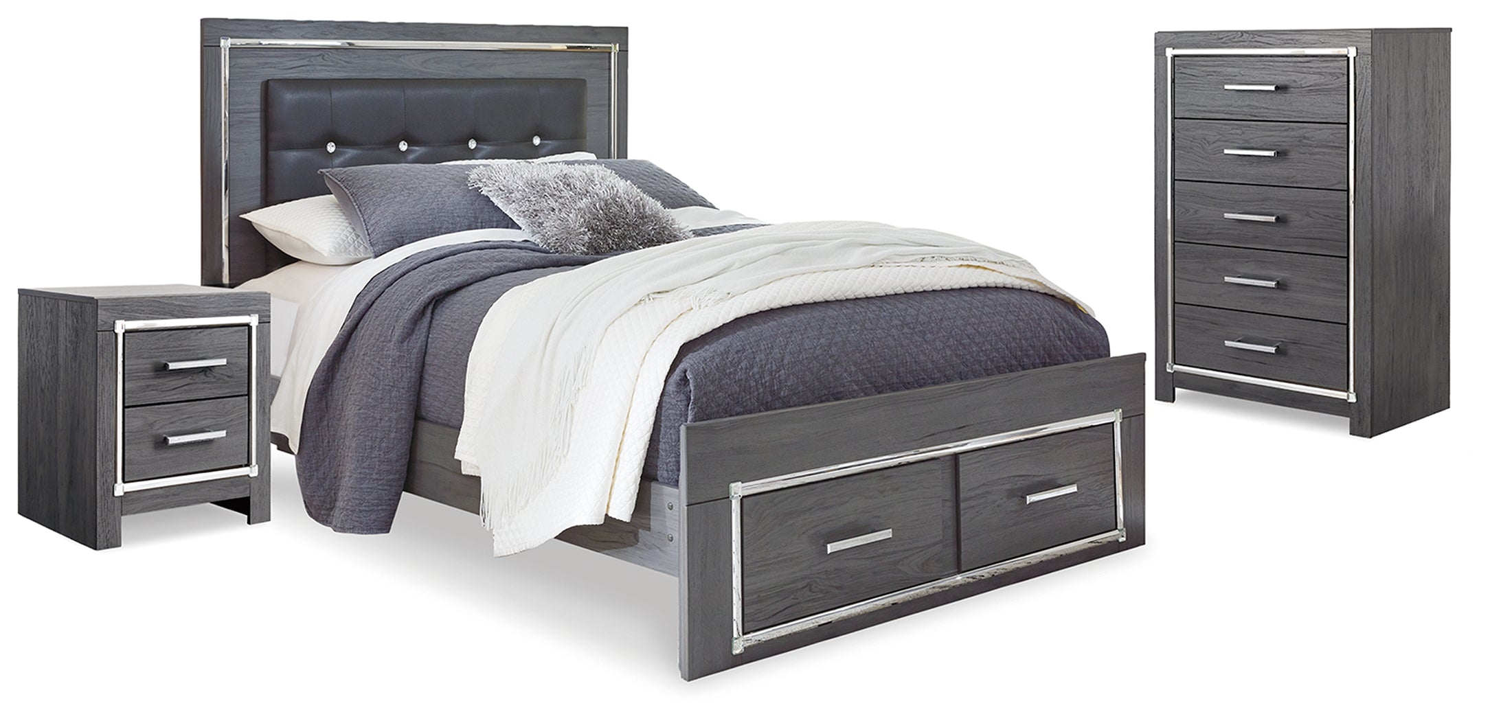 Homestyle Furniture - Ashley Furniture - Lodanna Queen Storage Bed, Chest and Nightstand - Queen Storage Bed, Chest and Nightstand - B214B41