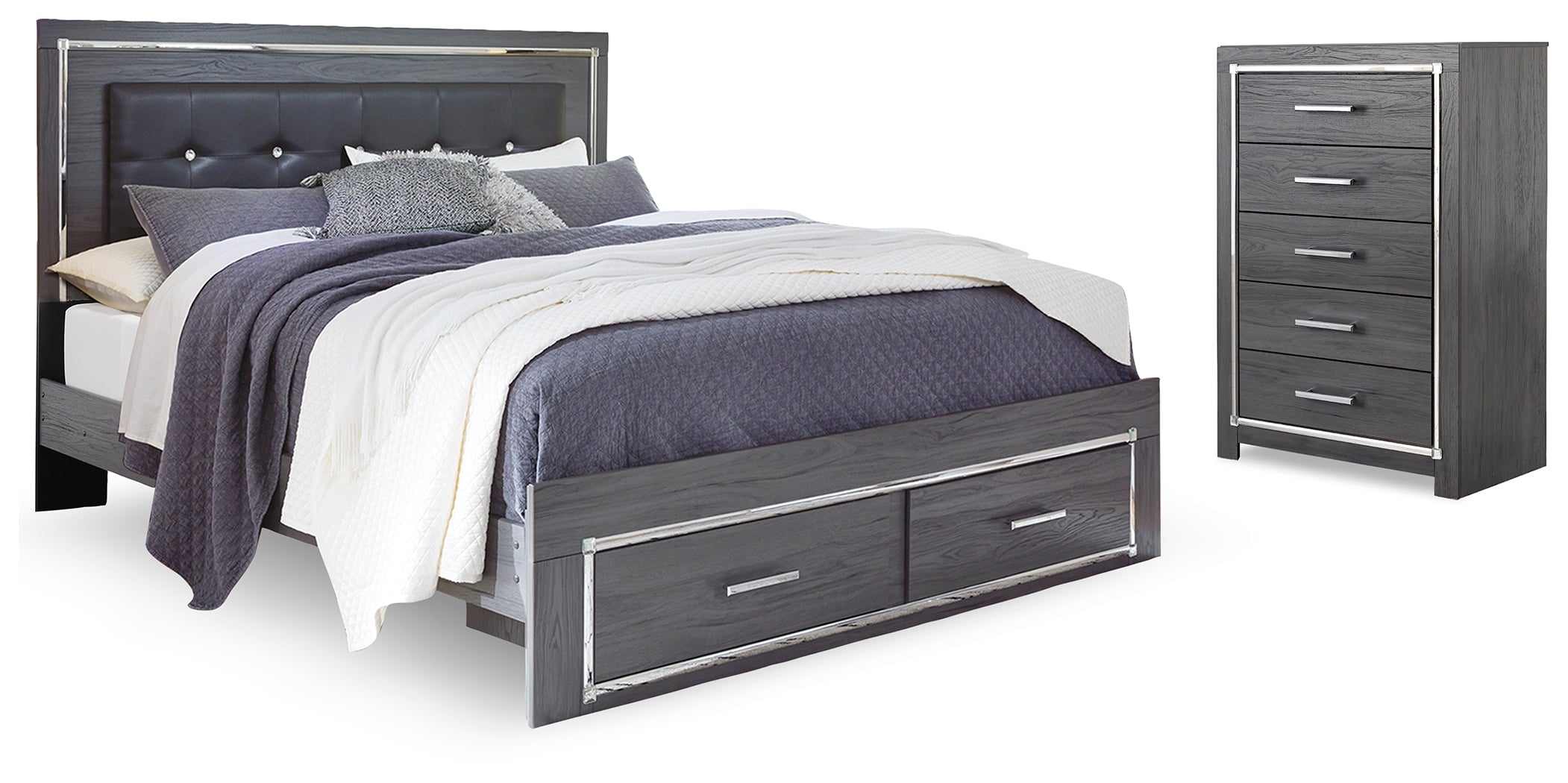 Homestyle Furniture - Ashley Furniture - Lodanna King Storage Bed and Chest - King Storage Bed and Chest - B214B42