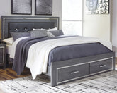 Homestyle Furniture - Ashley Furniture - Lodanna King Panel Bed with 2 Storage Drawers - King Panel Bed with 2 Storage Drawers - B214B11