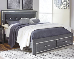 Homestyle Furniture - Ashley Furniture - Lodanna King Panel Bed with 2 Storage Drawers - King Panel Bed with 2 Storage Drawers - B214B11