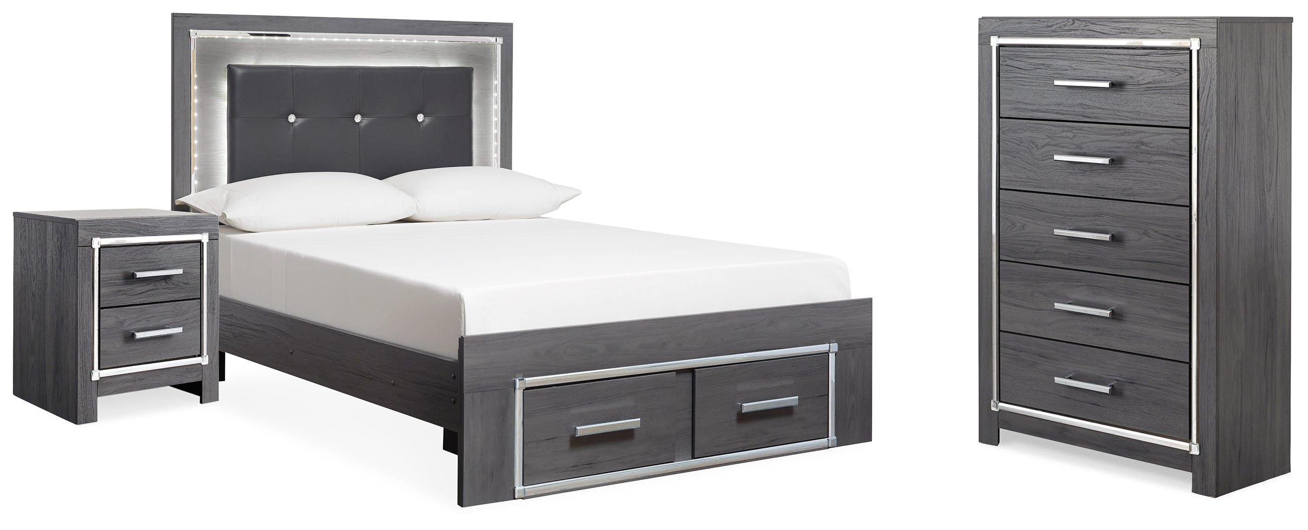 Homestyle Furniture - Ashley Furniture - Lodanna Full Storage Bed, Chest and Nightstand - Full Storage Bed, Chest and Nightstand - B214B46