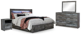 Homestyle Furniture - Ashley Furniture - Baystorm King Panel Bed with Storage, Dresser, Mirror and 2 Nightstands - King Panel Bed with Storage, Dresser, Mirror and 2 Nightstands - B221B72