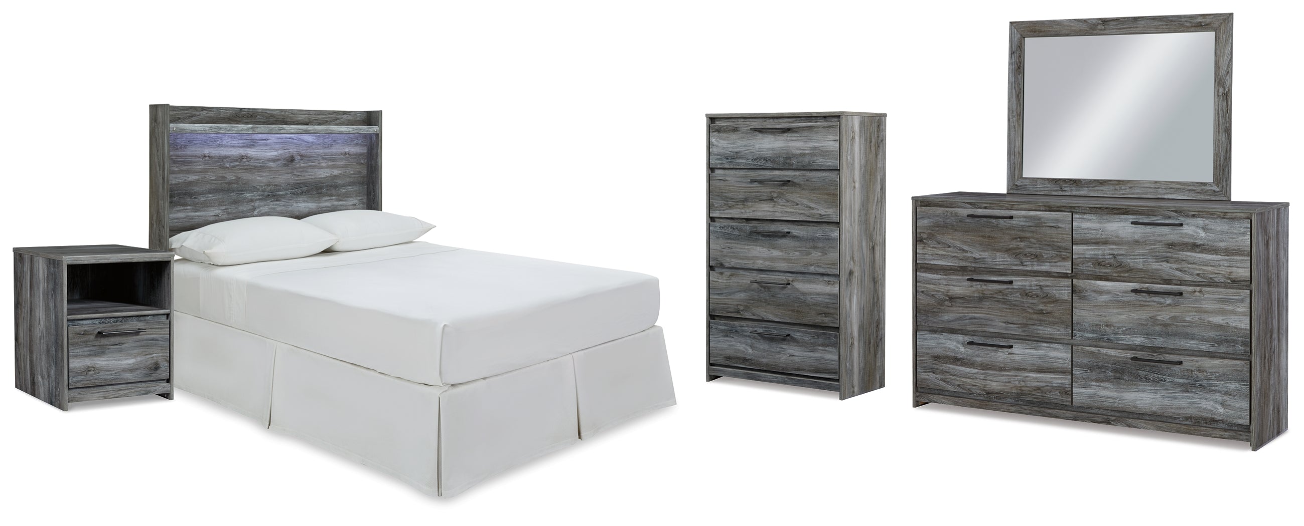 Homestyle Furniture - Ashley Furniture - Baystorm Full Panel Headboard Bed. Dresser, Mirror, Chest and Nightstand - Full Panel Headboard Bed. Dresser, Mirror, Chest and Nightstand - B221B73