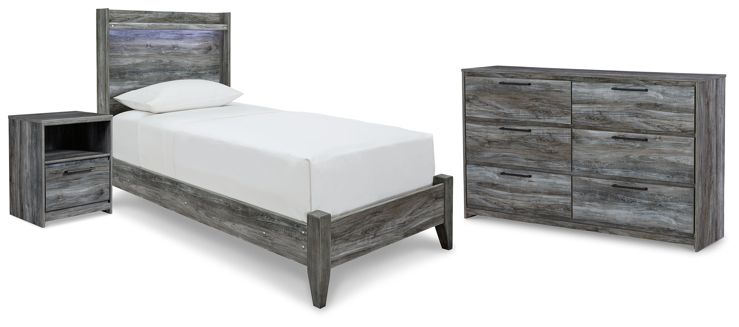 Homestyle Furniture - Ashley Furniture - Baystorm Twin Panel Bed, Dresser and Nightstand - Twin Panel Bed, Dresser and Nightstand - B221B71
