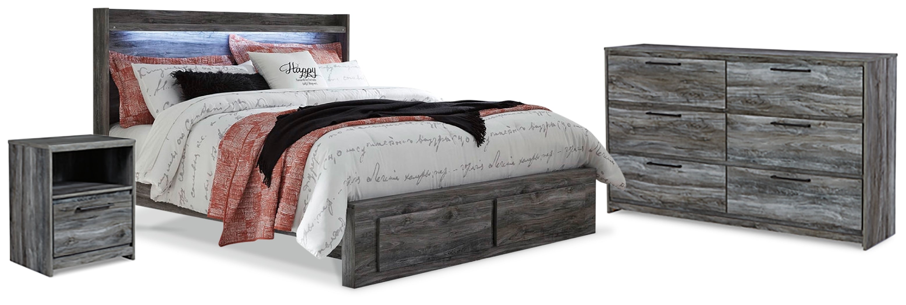Homestyle Furniture - Ashley Furniture - Baystorm King Panel Storage Bed, Dresser and Nightstand - King Panel Storage Bed, Dresser and Nightstand - B221B49