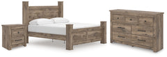 Homestyle Furniture - Ashley Furniture - Rusticott King Poster Bed, Dresser and Nightstand - King Poster Bed, Dresser and Nightstand - PCB2260B9