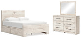 Homestyle Furniture - Ashley Furniture - Lawroy Queen Panel Bed with Storage, Dresser and Mirror - Queen Panel Bed with Storage, Dresser and Mirror - B2310B29