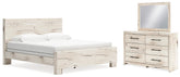 Homestyle Furniture - Ashley Furniture - Lawroy King Panel Bed, Dresser and Mirror - King Panel Bed, Dresser and Mirror - B2310B31
