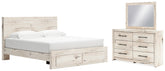 Homestyle Furniture - Ashley Furniture - Lawroy King Panel Storage Bed, Dresser and Mirror - King Panel Storage Bed, Dresser and Mirror - B2310B32