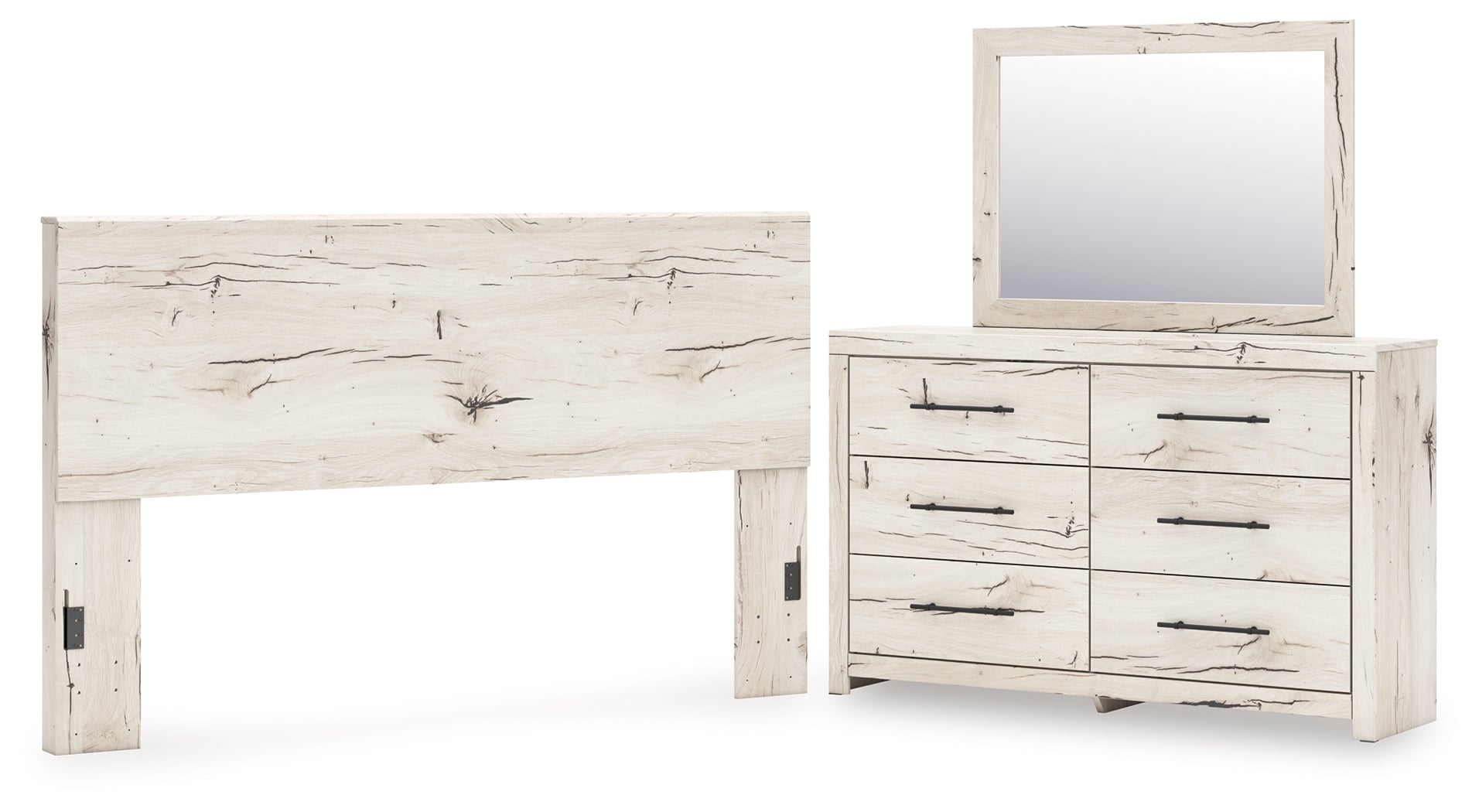 Homestyle Furniture - Ashley Furniture - Lawroy King Panel Headboard, Dresser and Mirror - King Panel Headboard, Dresser and Mirror - B2310B26