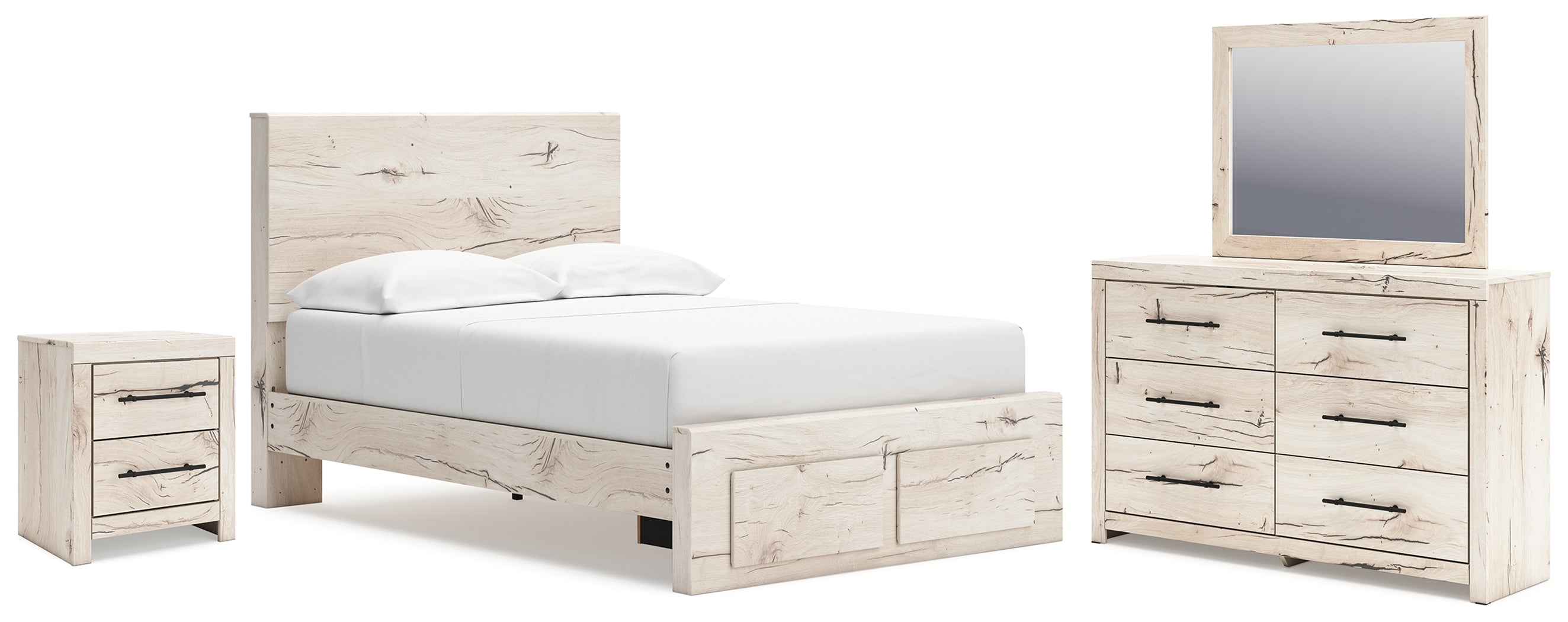 Homestyle Furniture - Ashley Furniture - Lawroy Full Panel Storage Bed, Dresser, Mirror and Nightstand - Full Panel Storage Bed, Dresser, Mirror and Nightstand - B2310B54