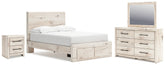 Homestyle Furniture - Ashley Furniture - Lawroy Full Panel Storage Bed, Dresser, Mirror and Nightstand - Full Panel Storage Bed, Dresser, Mirror and Nightstand - B2310B54