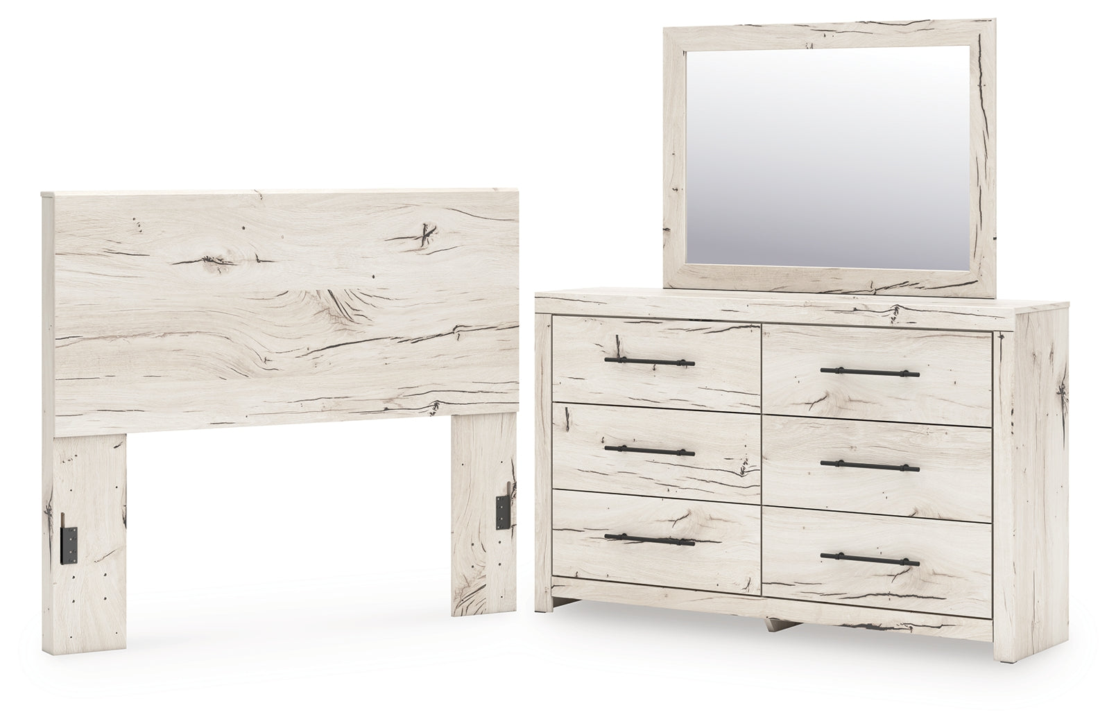 Homestyle Furniture - Ashley Furniture - Lawroy Full Panel Headboard, Dresser and Mirror - Full Panel Headboard, Dresser and Mirror - B2310B28