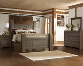 Homestyle Furniture - Ashley Furniture - Juararo Queen Poster Bed with Mirrored Dresser and Nightstand - Queen Poster Bed with Mirrored Dresser and Nightstand - B251B22