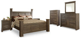 Homestyle Furniture - Ashley Furniture - Juararo King Poster Bed, Dresser, Mirror, Chest and 2 Nightstands - King Poster Bed, Dresser, Mirror, Chest and 2 Nightstands - B251B30